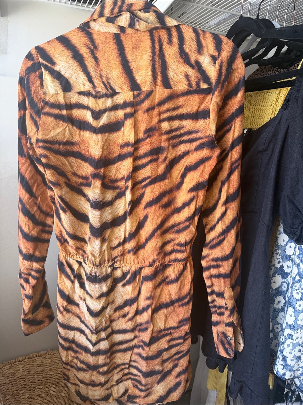Haute Hippie Tiger-Print Draped Jacket in Orange and Black - Picture 3 of 3